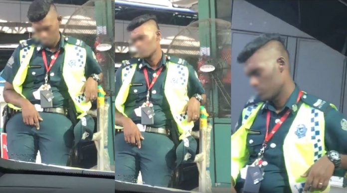 Aetos Officer Caught Sleeping Soundly While On Duty As Cars Try To Pass Goes Viral Nestia