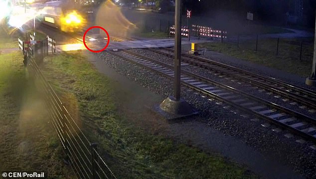 Shocking Footage Shows A Second Cyclist Cheat Death When Train Misses Him By Inches At Same Dutch Level Crossing Where Another Bike Rider Nearly Died In Video That Went Viral Nestia