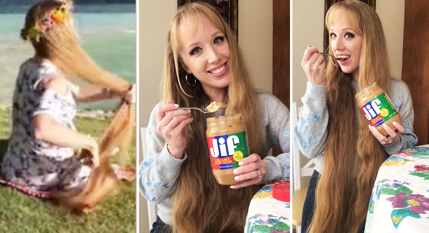Real life Rapunzel' with 5 foot 6 inch long hair says it's all thanks to  daily peanut butter habit | Nestia