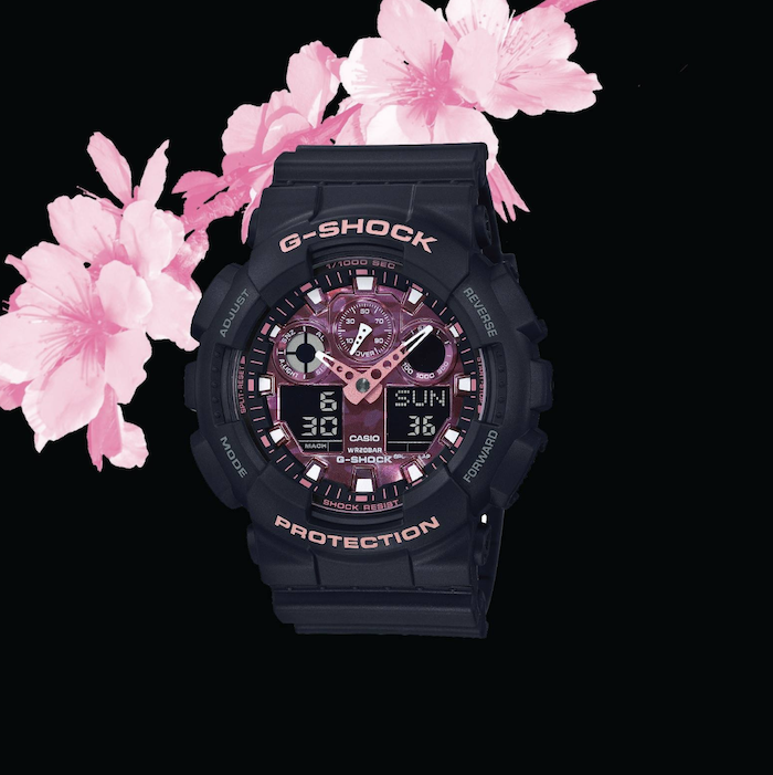 black and pink g shock
