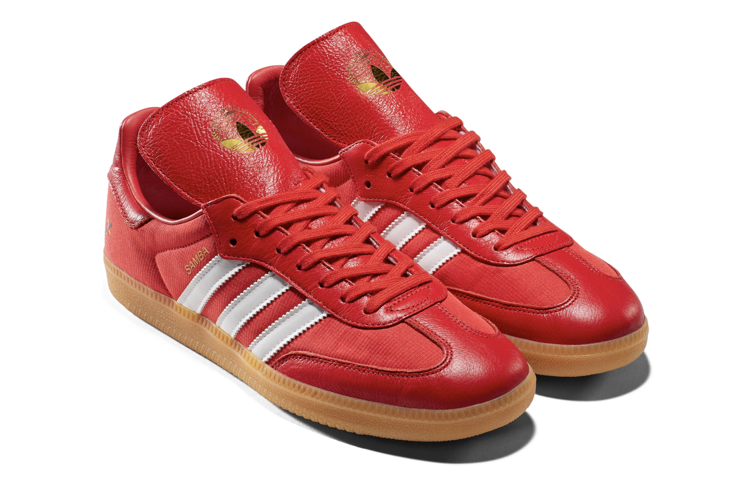 red white and blue adidas sambas