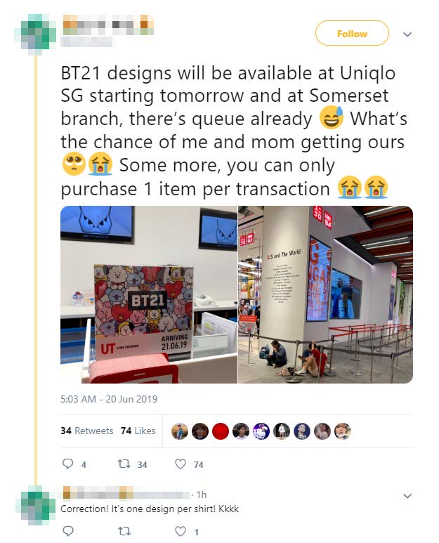 Bts Fans Started Queuing For Bt21 X Uniqlo Shirts Late Last Night Collection Now Available Online Nestia