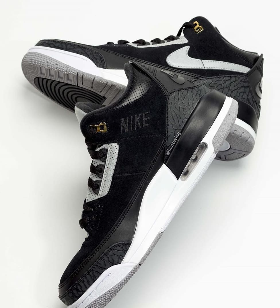 retro 3 black cement grey metallic gold