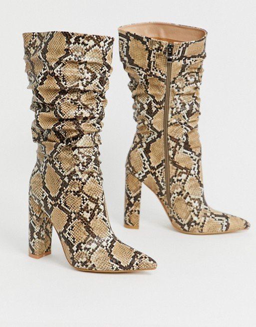 wide calf snakeskin boots