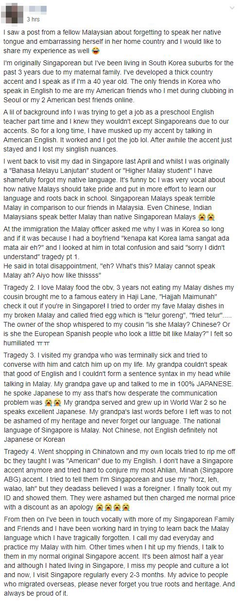 S Porean Girl Moves Overseas Forgets Mother Tongue Tells 4 Tragedies Inspiring Her To Relearn Nestia