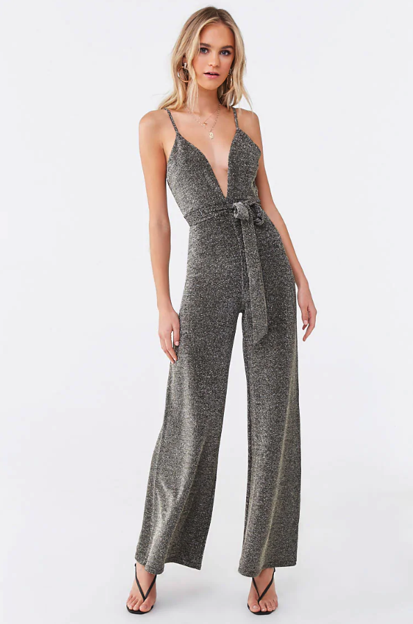 forever 21 metallic jumpsuit