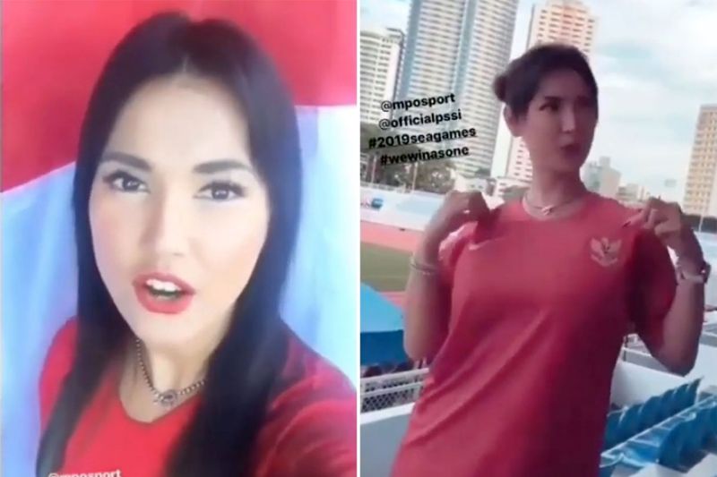 Maria Ozawa backing Indonesia in football clash with Singapore 