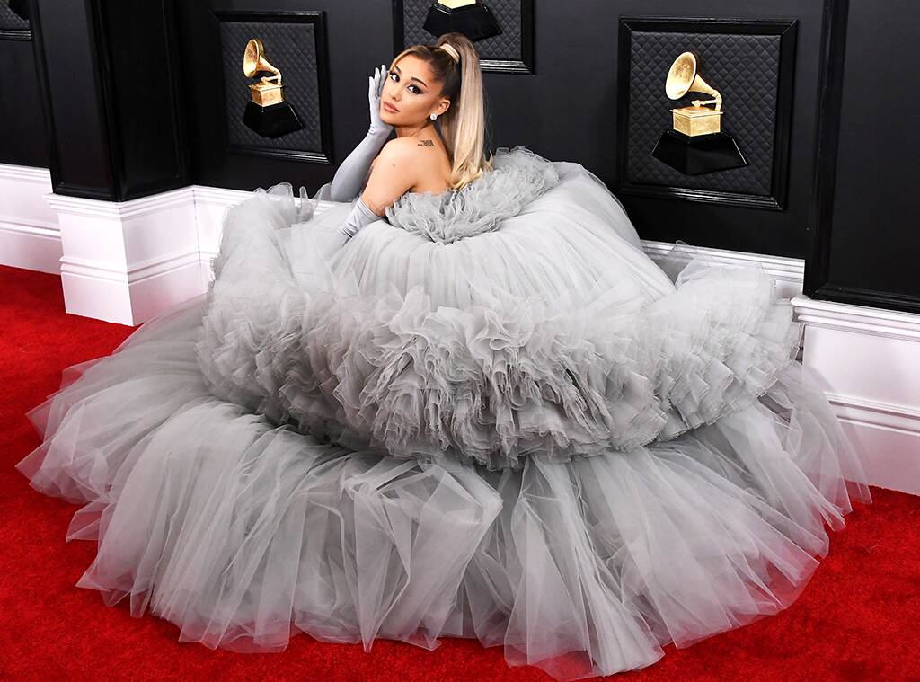 Ariana Grande Stuns In a Massive Tulle Ballgown on the 2020 Grammys Red ...