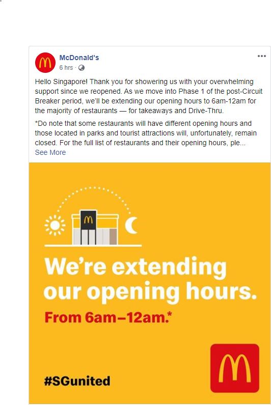 Mcdonald Sg To Extend Operating Hours From 6 Am 12 Am Nestia