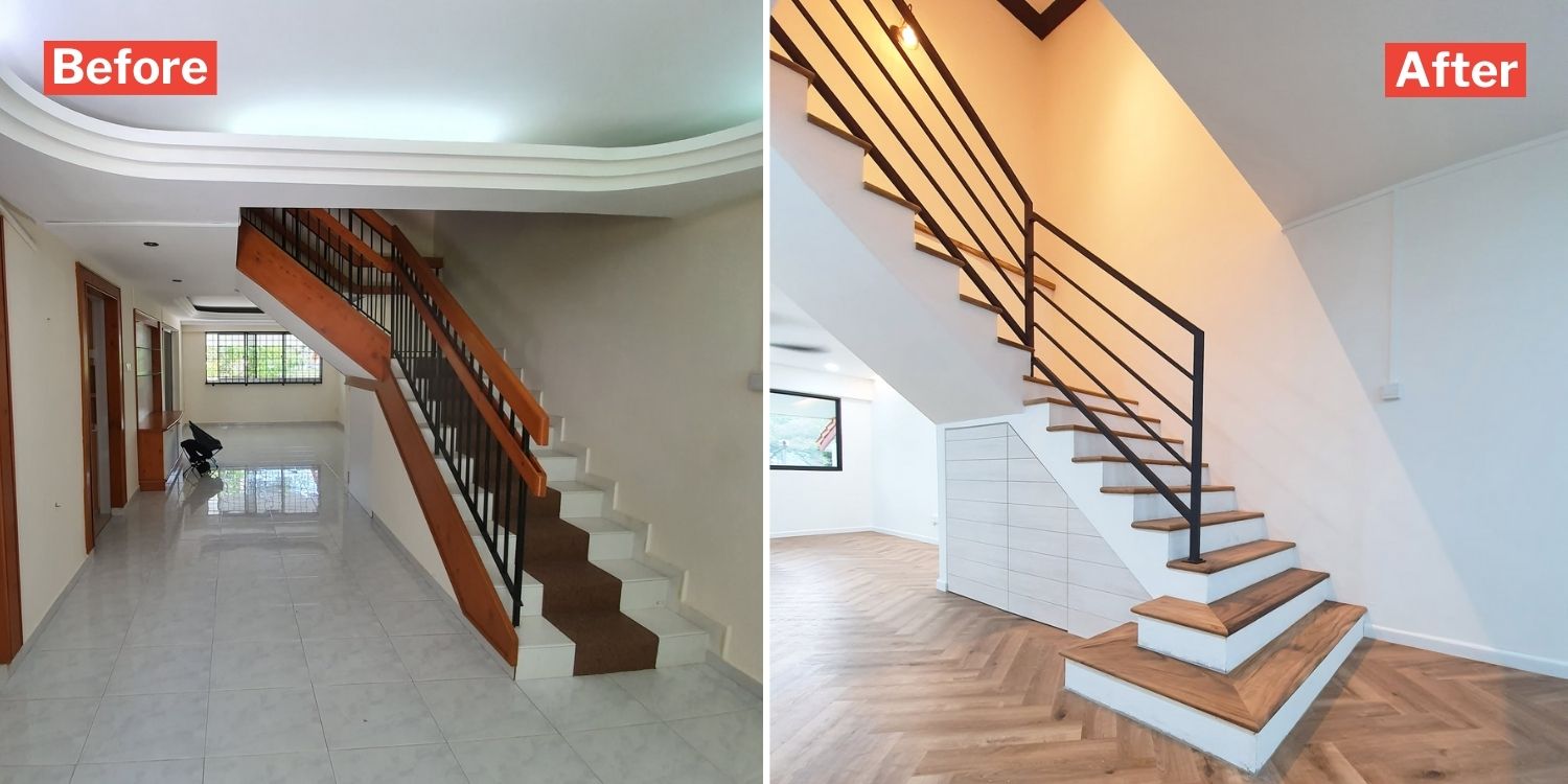 Hdb Maisonette Staircase Makeover Transforms Old Pasir Ris Flat Into Duplex Loft Nestia