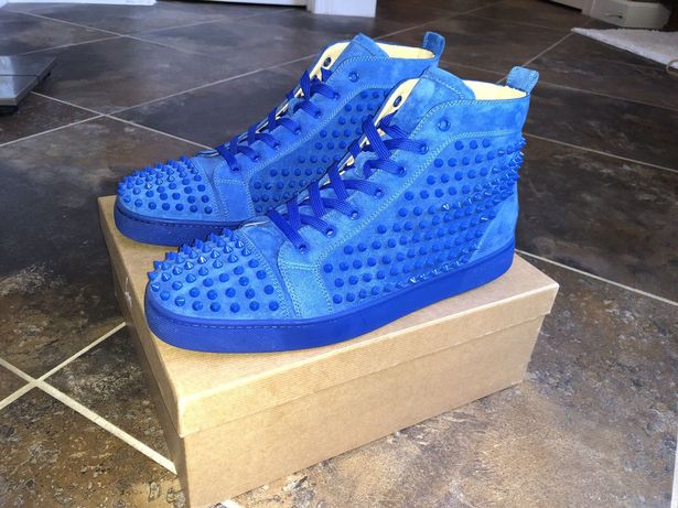 blue louboutin trainers