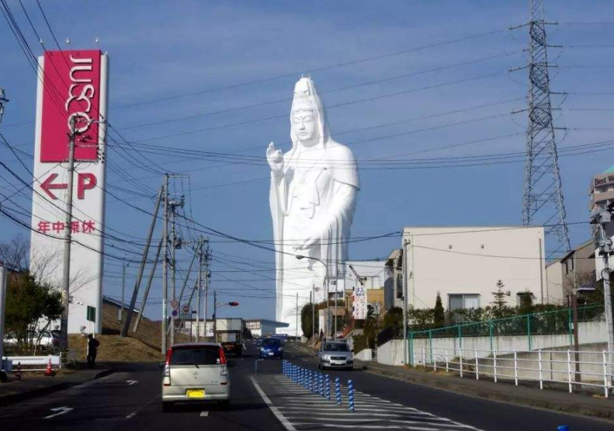 日本仙台巨大观音像 高100米全体通白 有里约耶稣像那味 Nestia