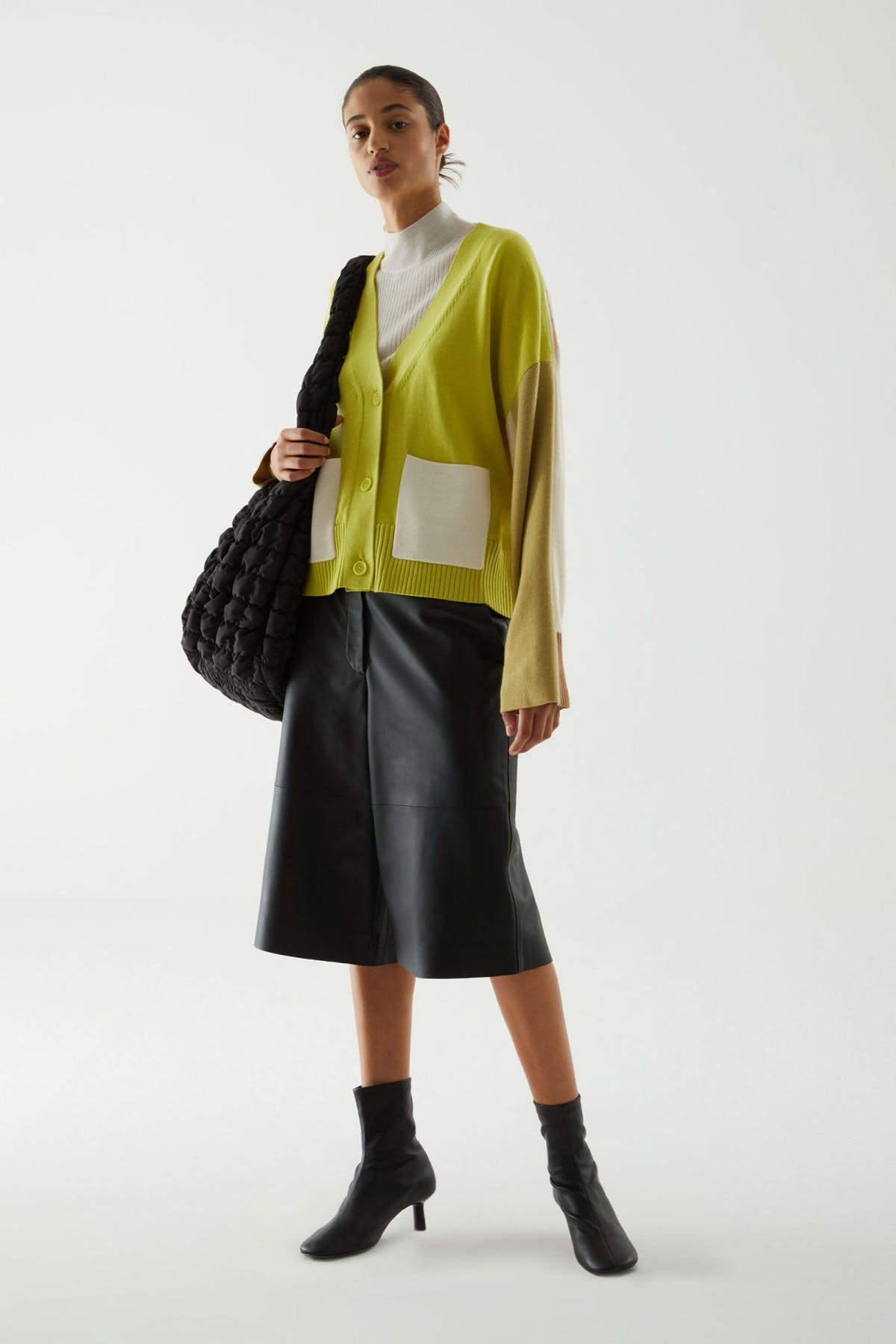 cos color block cardigan