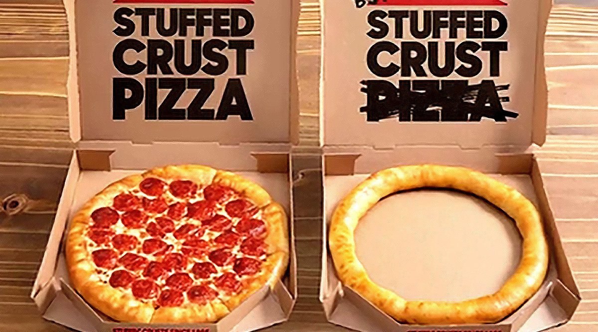 Pizza Hut Launches Nothing But Stuffed Crust A Filled Dough Ring With No Pizza In The Middle Nestia