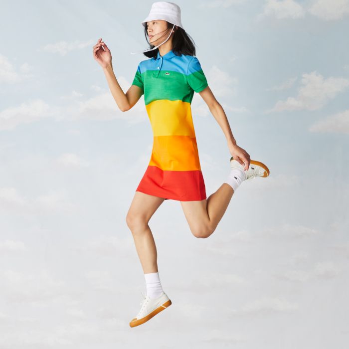 rainbow lacoste dress