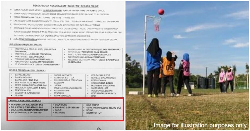 It S Not Our Intention To Touch On Race Johor School Apologises For Segregation Of Sports Clubs Nestia