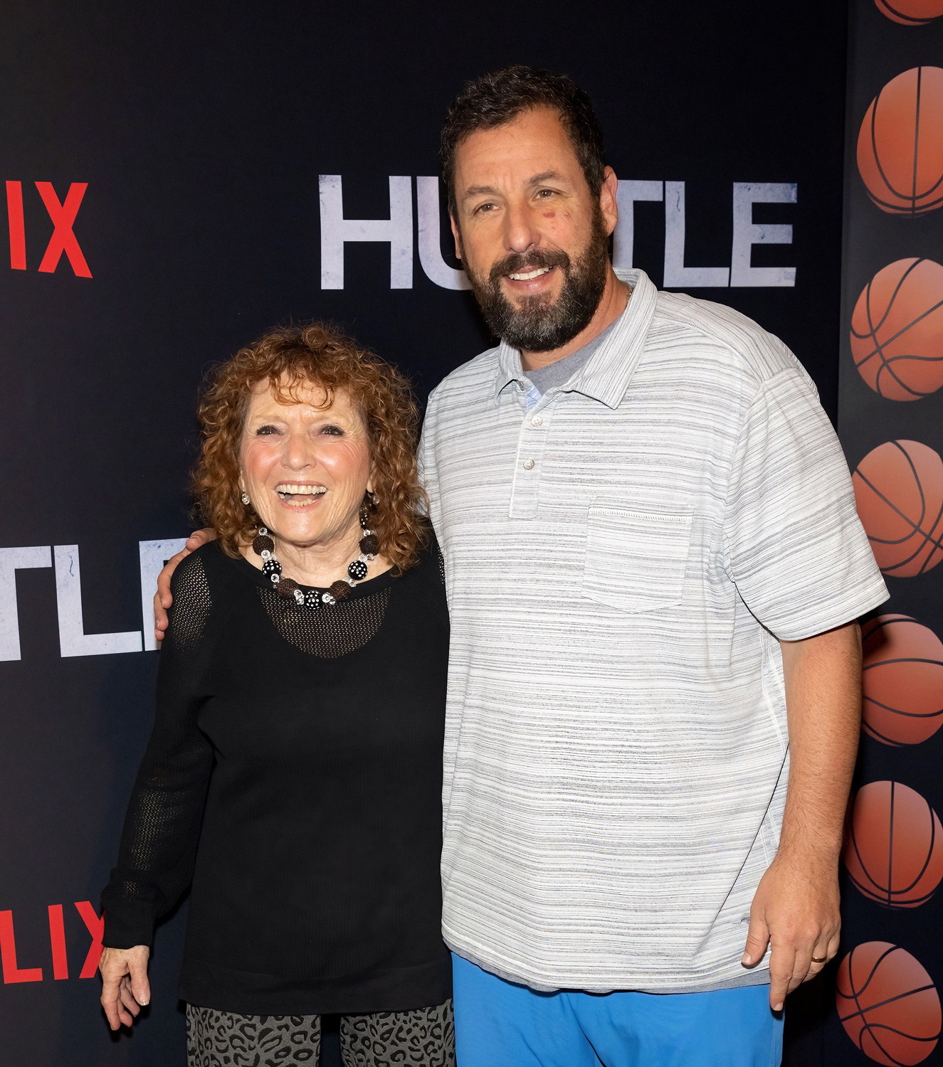 Adam Sandler Smiles With Mom Judy On Red Carpet At Philadelphia ...