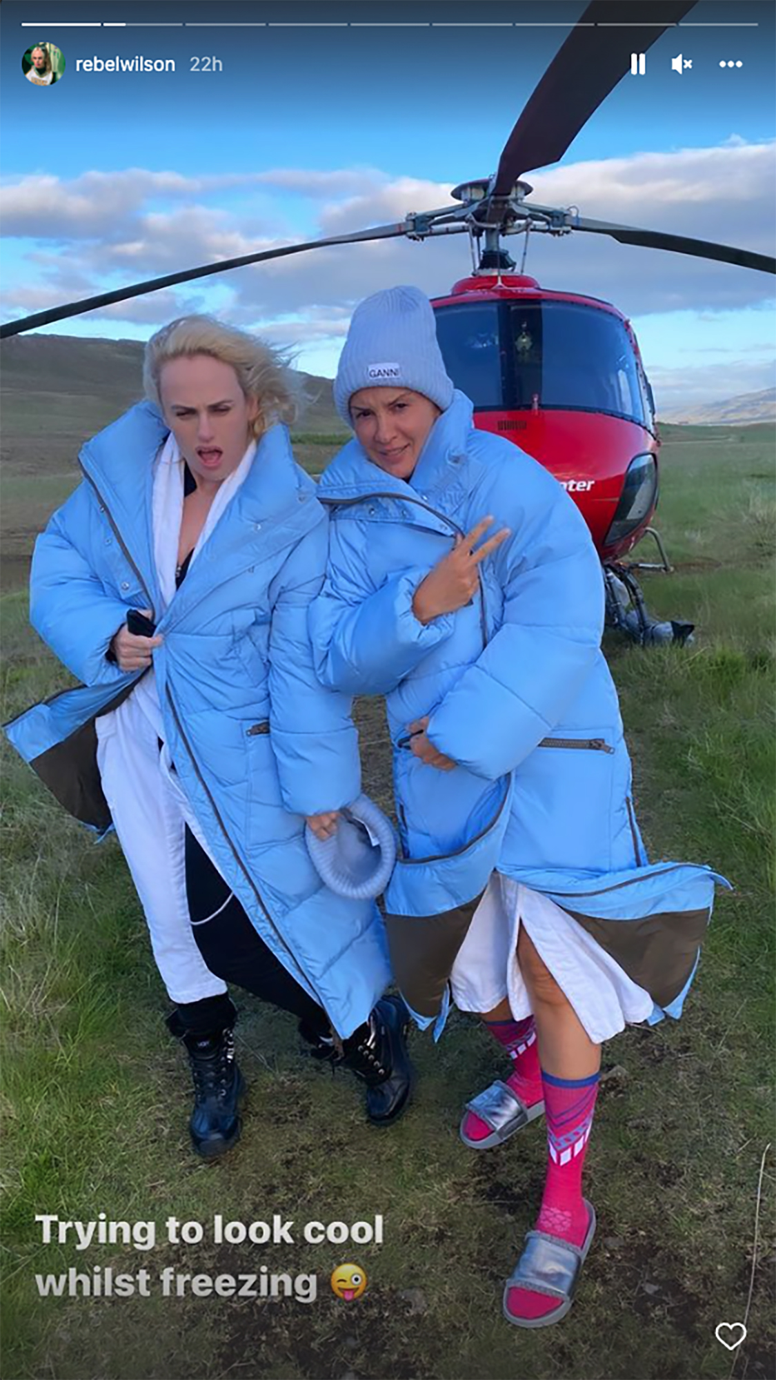 Rebel Wilson Wraps Up for Helicopter Ride with Girlfriend Ramona Agruma