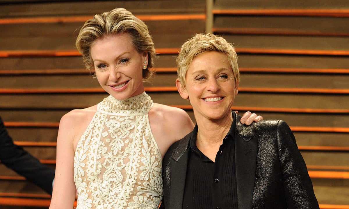 Ellen DeGeneres twins with bride Portia De Rossi at intimate wedding