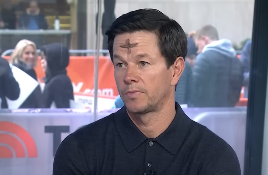 Mark Wahlberg sports cross on forehead during Today show interview as