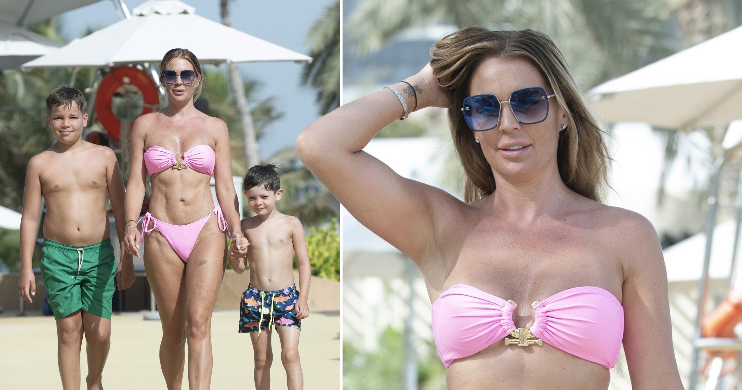 Danielle Lloyd showcases her toned abs in a skimpy Louis Vuitton bikini  while holidaying in Dubai