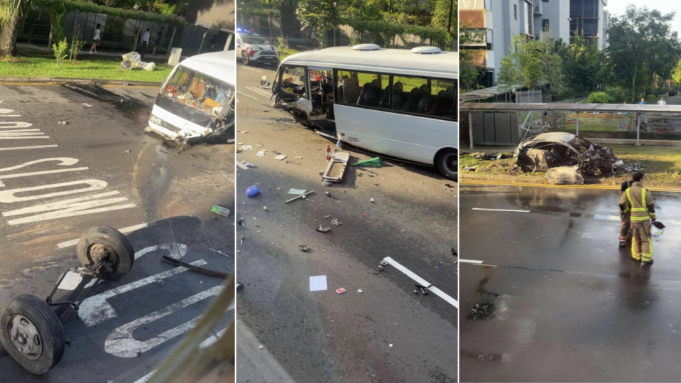 Bukit Timah Road Accident Involving School Bus And Car, Which Caught ...